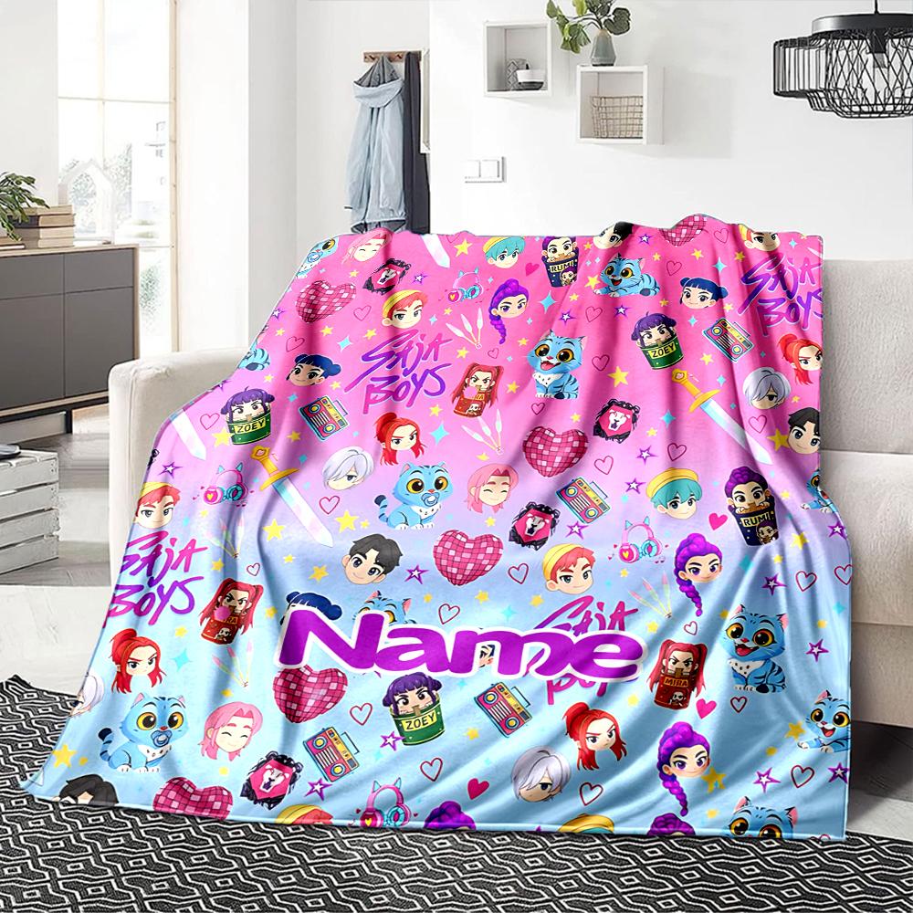 Custom Name Superhero Squad Adventure Blanket for Couch & Bed, Plush Cozy Fuzzy Blanket Super Soft & Warm Blankets for Fall and Winter. 090830