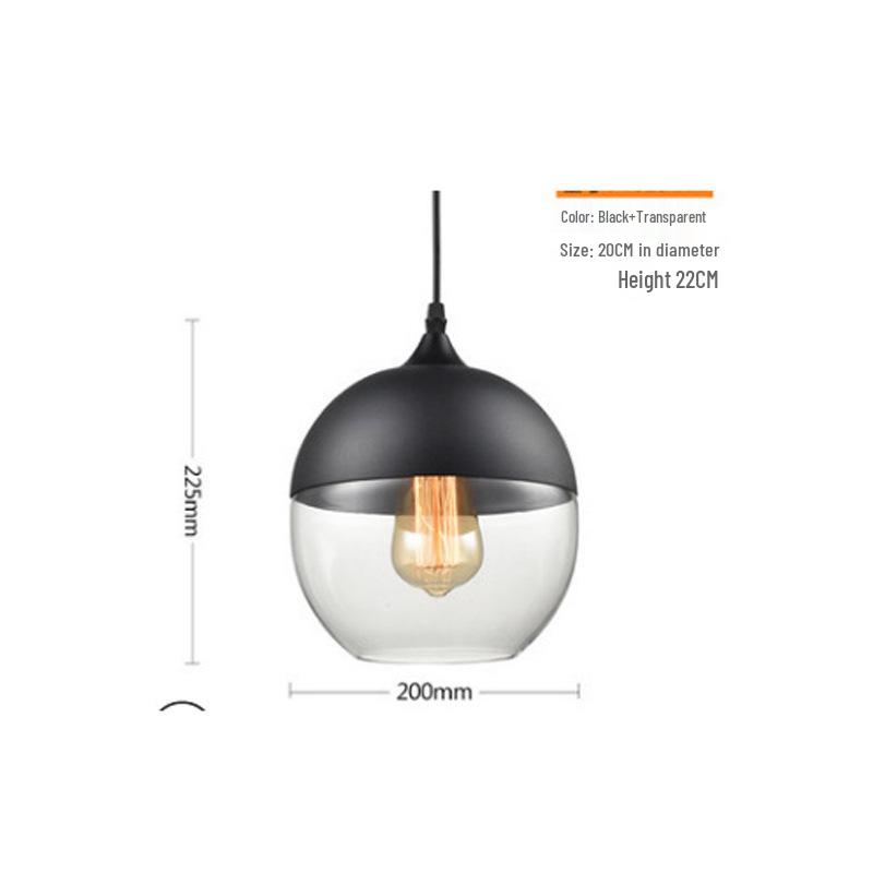 Nordic Retro Glass Pendant Light for Dining, Living Room, Bar, Cafe