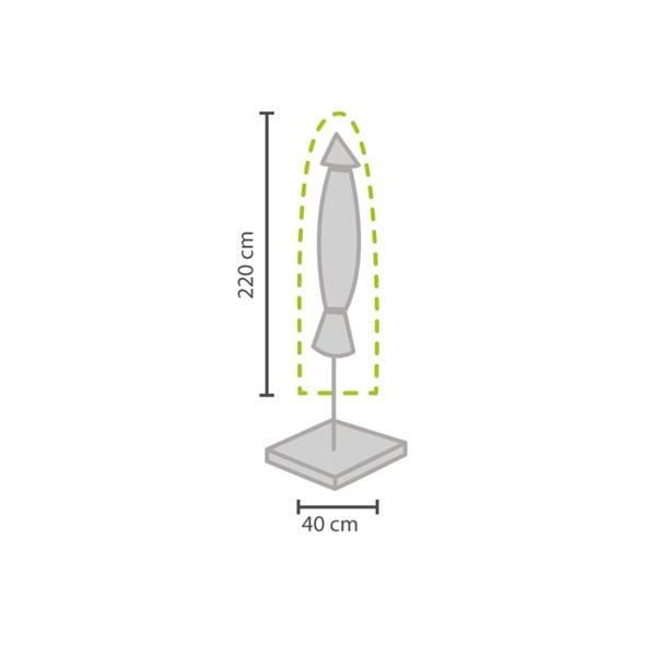 Perel housse de parasol 220 x 40 cm polypropylène gris