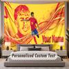 Custom Name Text Tapestry Lamine Yamal Personalized Polyester Wall Tapestry For Bedroom And Room