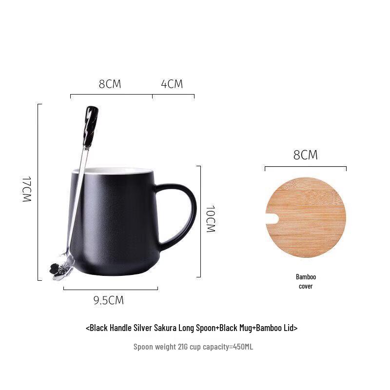 Ceramic Coffee Mug with Lid and Spoon