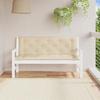 VidaXL Set of 2 Garden Bench Cushions, Bench Cover with Tie Strings, Waterproof Outdoor Cushion, Beige 361700