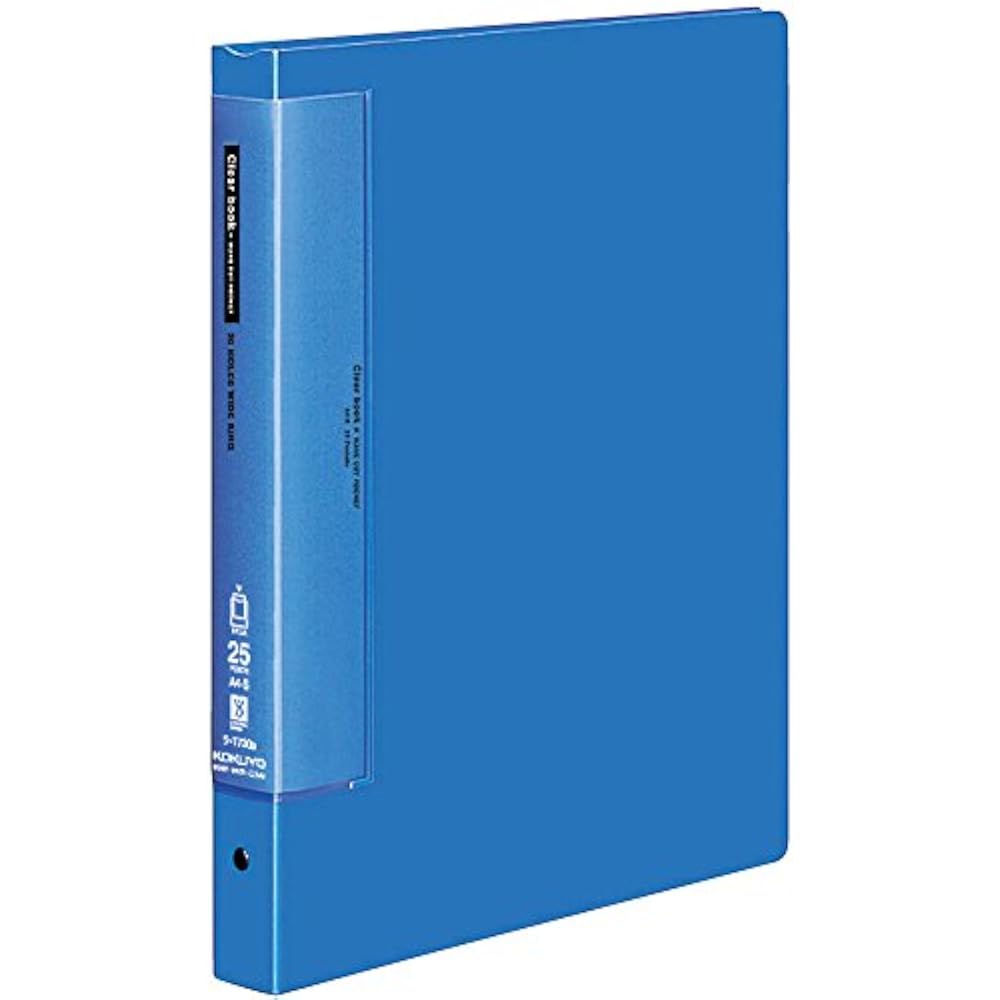 KOKUYO (KOKUYO) Clear File, Wave Cut, Refill Type, A4, 25 Vertical Sheets, Blue La-T730B