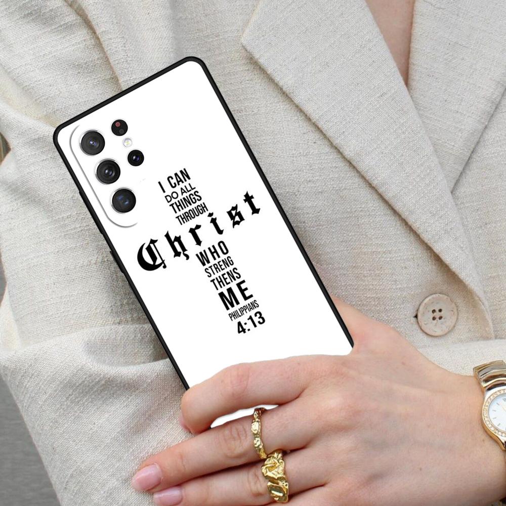 Bible Philippians Jesus Christ SOFT Cell Phone Case for Samsung Galaxy S26 Ultra S25 S24 S23 S22 S21 S20 Note10 Cover