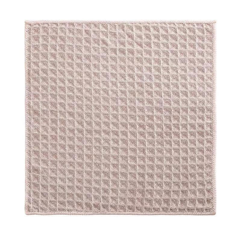 Waffle rag, non-oil dishcloth, thickened strong water absorption, non-shedding microfiber household kitchen rag