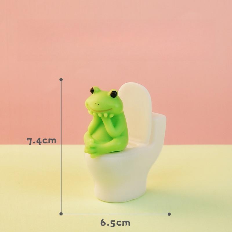 1PC Creative Cute Vinyl Toilet Piglet Toilet Home Decoration Animal Desktop Small Ornament Personalized Gift