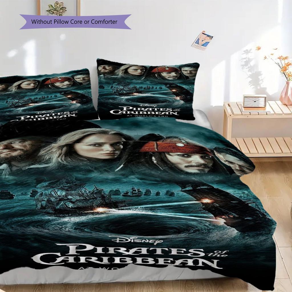 Jack Sparrow Pirate'S Curse Threepiece Set 1 Duvet Cover 2 Pillowcase Without Core Duvet Cover And Pillowcase Christmas Birthday Gift