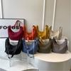 1pc Chic Solid Color Nylon Shoulder Bag for Women - Casual & Versatile Dumpling Style, Large Capacity, Zip Closure