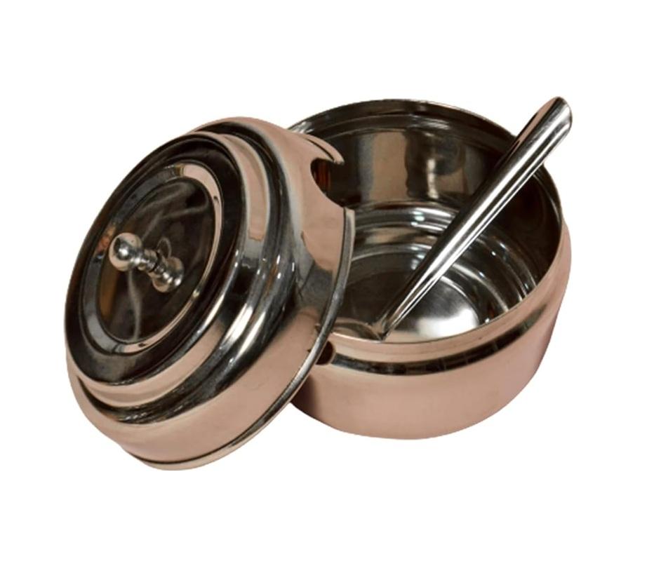 TreegoArt Fashion Stainless Steel C'THRU Elegant Design Ghee Pot Oil Jar For Kitchen Storage Container With Spoon - Pack Of 1 (300 Ml Approx)
