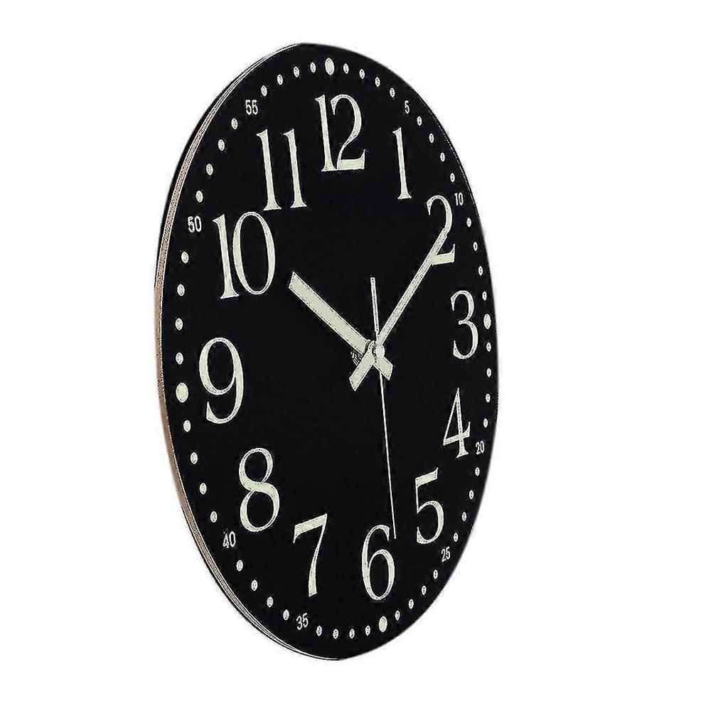 Luminous Wall Cloc,12 Inch Silent Non-ticking Battery Operated Clock, Lighted Wall Clock Decoration