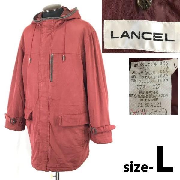 

LANCEL Padded Long Coat Men’s L Red Winter Jacket