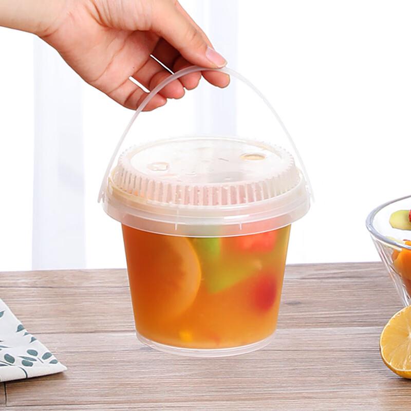 Одноразовые портативные ведерки для напитков 700 мл с крышками