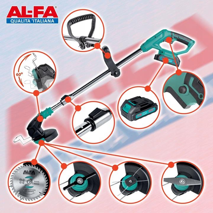 Akku-Rasentrimmer Motorsense Freischneider Scheibenmesser Faden 2 Akkus XXL-Set