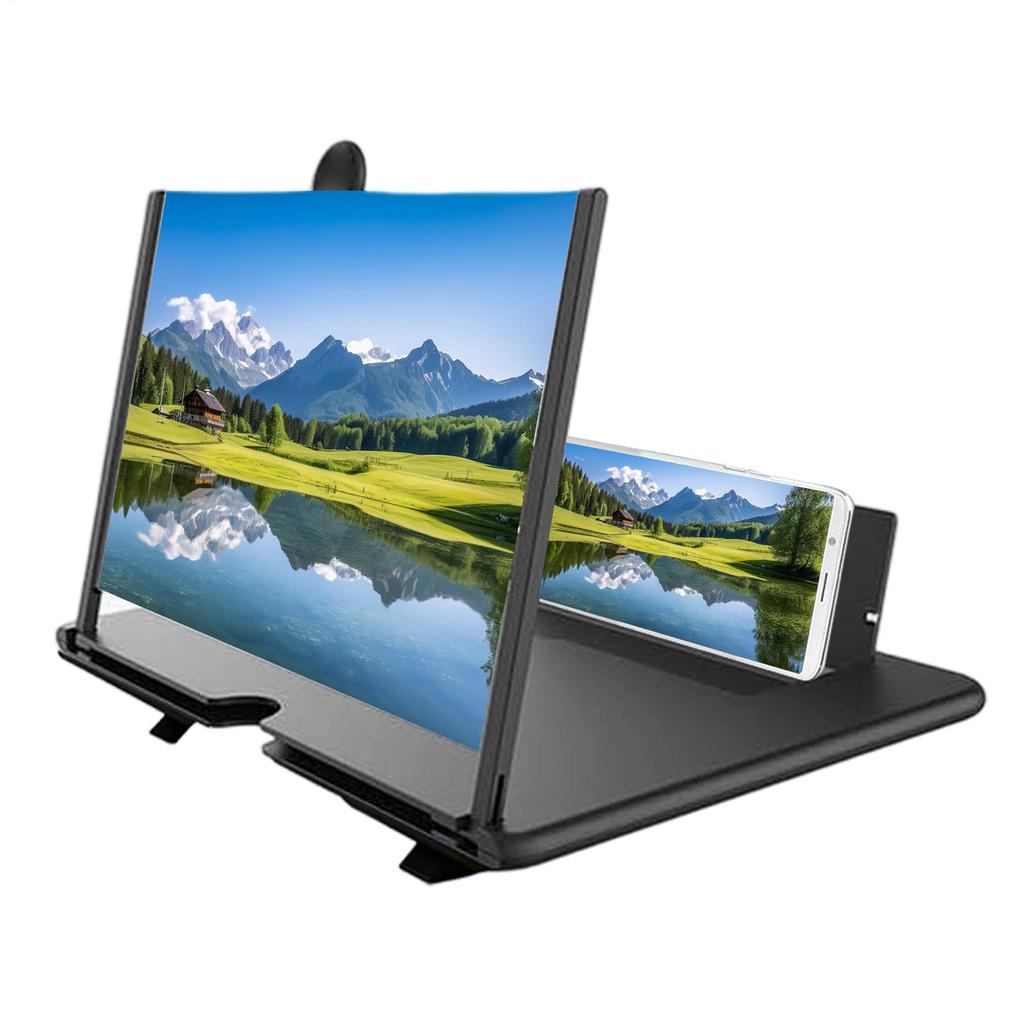 3D HD Phone Screen Magnifier Desktop Mobile Amplifier Stand for Seniors Video Movie Watching Home Travel Party Use
