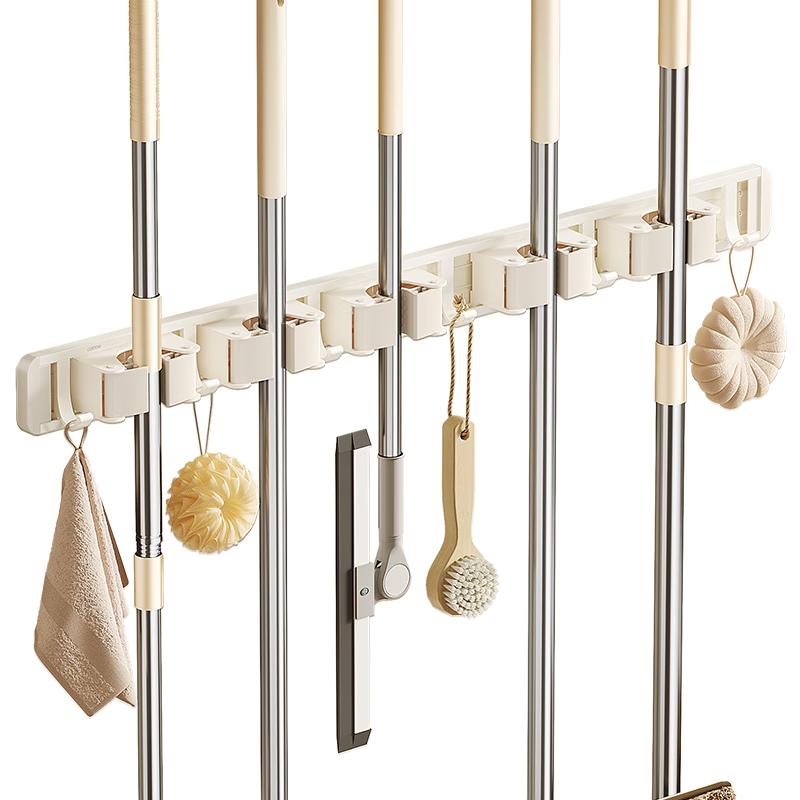 Cobbe No-Drill Wall-Mounted Mop and Broom Holder