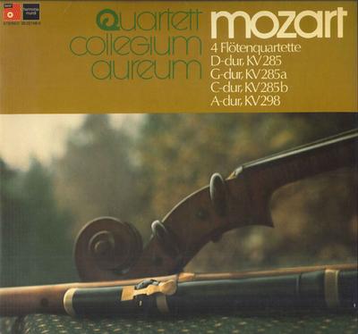 LP Record QUARTETT COLLEGIUM AUREUM  Mozart 4 Flotenquartette  Ddur K 20227480 BASFHARUMONIA  1976 Germany Classical Used