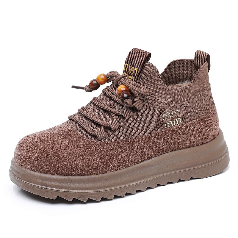 Women's Large Size Soft Sole Winter Warm Fur One Stirrup Snow Boots Padded Lined Ankle Boots Anti-slip Hiking Casual Sports Cotton Boots