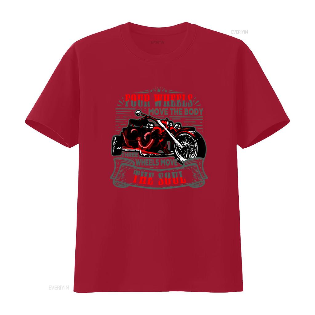 Three Wheels Move The Soul Trike Rider Triker Motorcycle T Shirt Vintage Washed Stylish Comfortable Streetwear Soft Homme