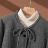 Women's Chic Wool Blend Round Neck Short Jacket