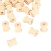 300Pcs Polished Wooden Bobbins Unfinished Barrel Shaped Spools Smooth Empty Wood Spools  DIY Craft