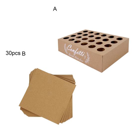 1 Set Confetti Tray 24 Holes Easy To Install Environmentally Friendly Reusable Multipurpose Wedding Decoration Kraft Paper Petal Confetti Cone Holder
