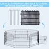 Puppy Playpen 8-Piece Puppy Enclosure with 8 Grid Panels Door Protective Tarp Free-Range Enclosure 61cm High Puppy Fence Playpen for Pets Dog Cat