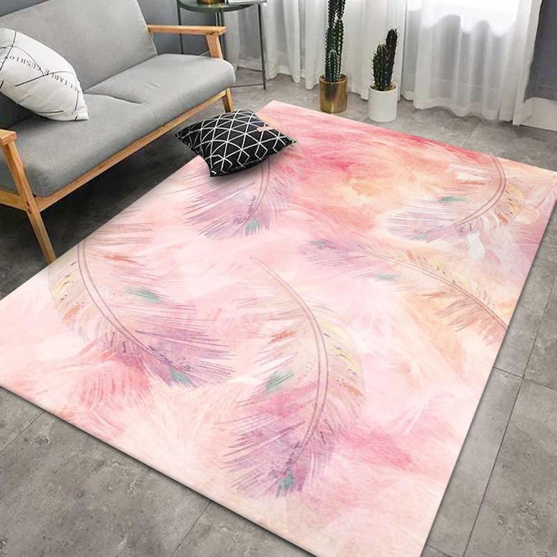 Household Large Carpet for Living Room Modern Geometric Feather Floor Mat Coffee Table Sofa Bedroom Bedside Area Rug Home Decor