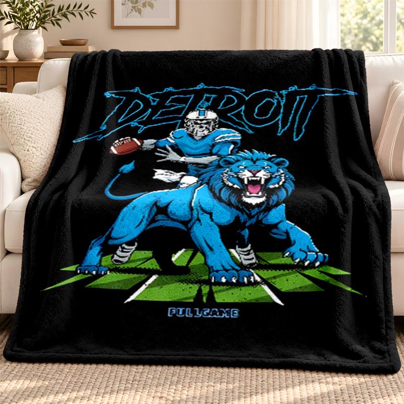 Detroit Lions blanket Flannel Blanket Soft Cozy Plush Throw for Sofa Bed Lightweight Home Decoration Outdoor camping