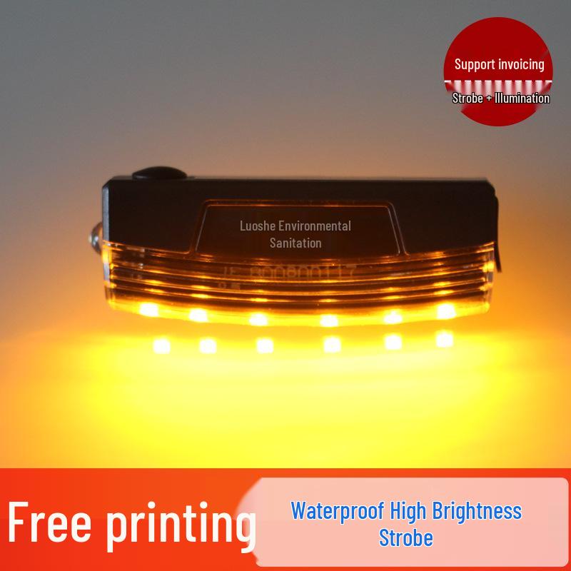 

JS9008 Yellow Single Row Shoulder Lamp - Double Flash Directional Night Alert Light Regular (HN-JD08) No Text