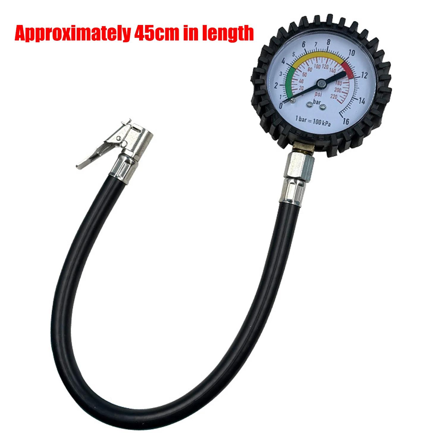 

Air Compressor Dial Meter Inflator Pump Tools Car Motorcycle Multifunctional Tire Air Pressure Monitoring Gauge Tester чорний
