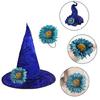 Cappello da Strega da Donna con Fiore da Polso per un Cosplay Comodo ed Elegante per la Celebrazione di Halloween e lo Spettacolo Teatrale