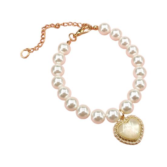 

Ожерелье для питомца Гладкая поверхность Полный блеск Устойчивое к выцветанию Нарядное Регулируемое Кошка Собака Декоративное S белый