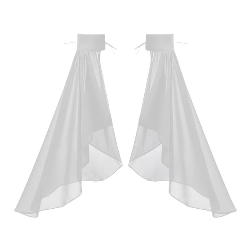 

1 пара Жіночі сонцезахисні довгі знімні рукави Прості декоративні прозорі сітчасті грілки для рук Для весілля або щоденного носіння Аксесуари білий