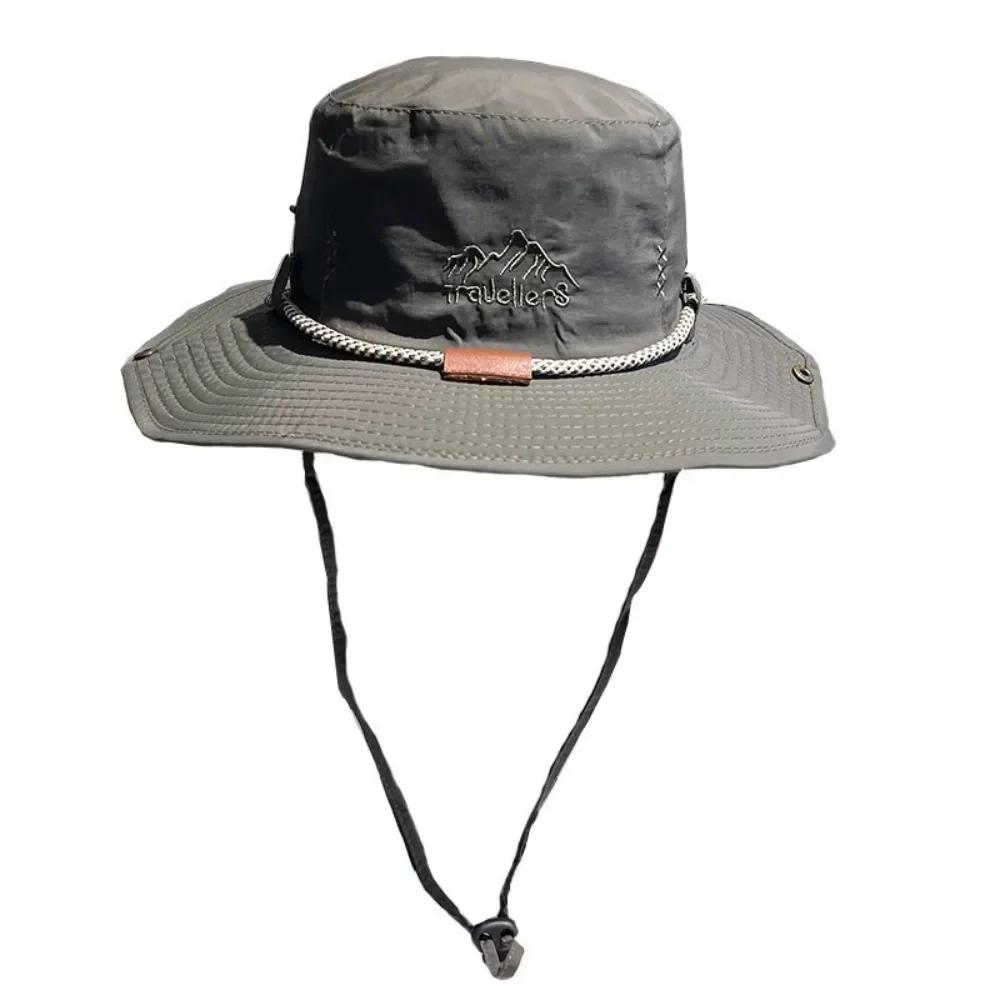 New Bucket Hat Fisherman Hat Sunscreen Cap Wide Brim Hiking Hats Quick-Drying Sun-Shade Fishing Caps