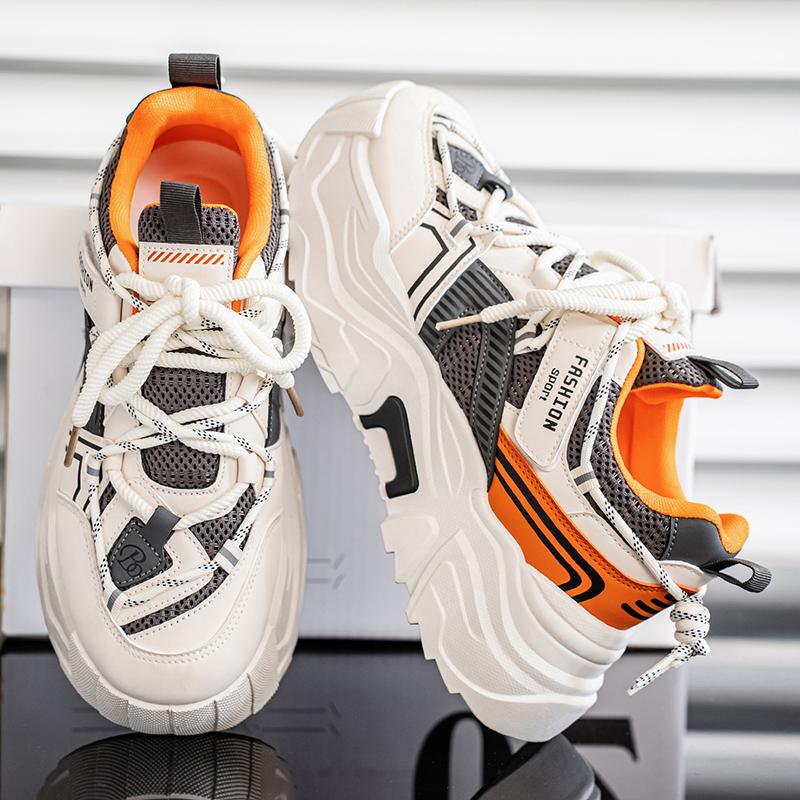 New Fashion Men 's Four Seasons Comfortable Thick Sole Shoes Students BoysTrending Soft Sole Breathable Casual Running Sneakers