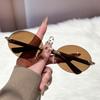 New oval frame sunglasses personalized borderless European and American trend sunglasses concave fashion sunglasses