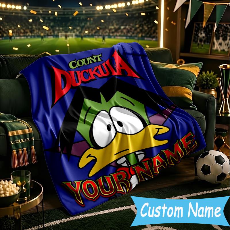 Individuell personalisierte Decke Graf Count Duckula Weiche Überwurfdecke, Geeignet für Familie und Freunde, Sofadecke, Heimdekoration Weihnachtsgeschenk