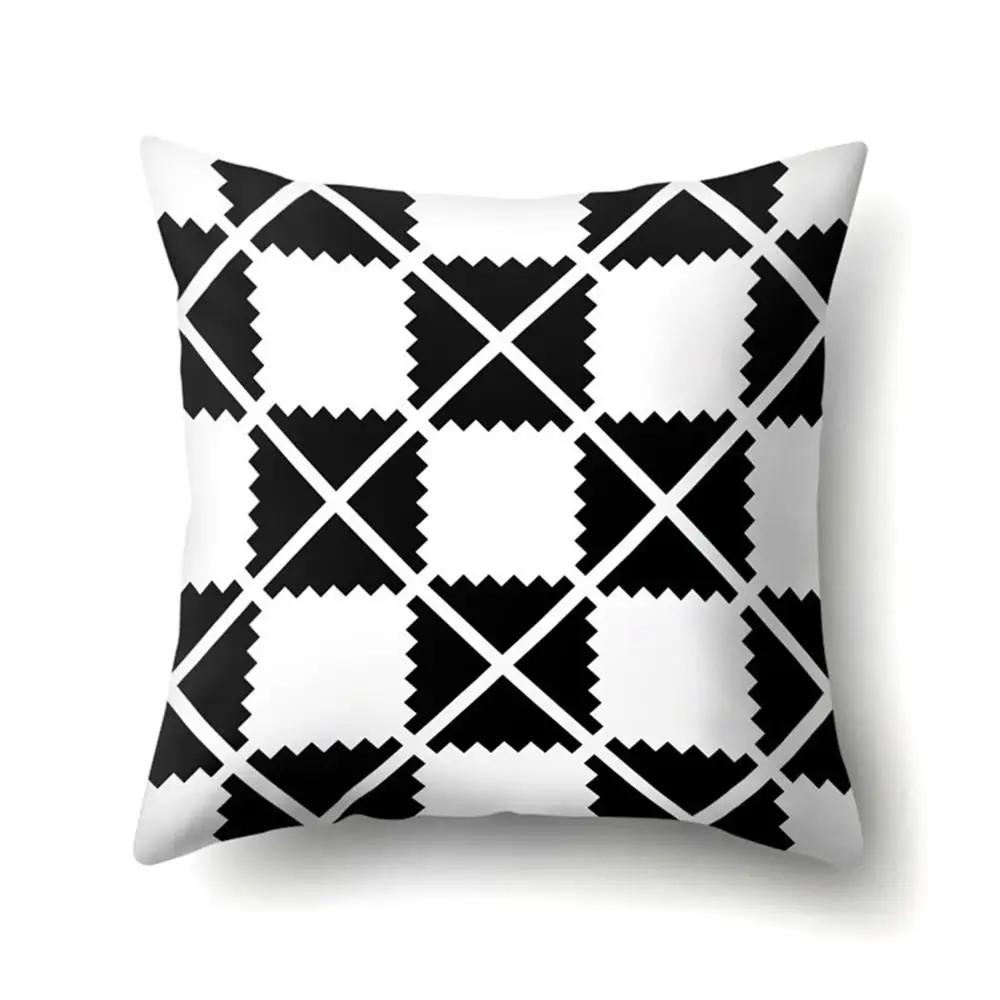 xcmNew Fashion Decorative Pillowcase BlackWhite Geometric Throw Cover Pillow Case Cushion For Living Room Square Home Decor