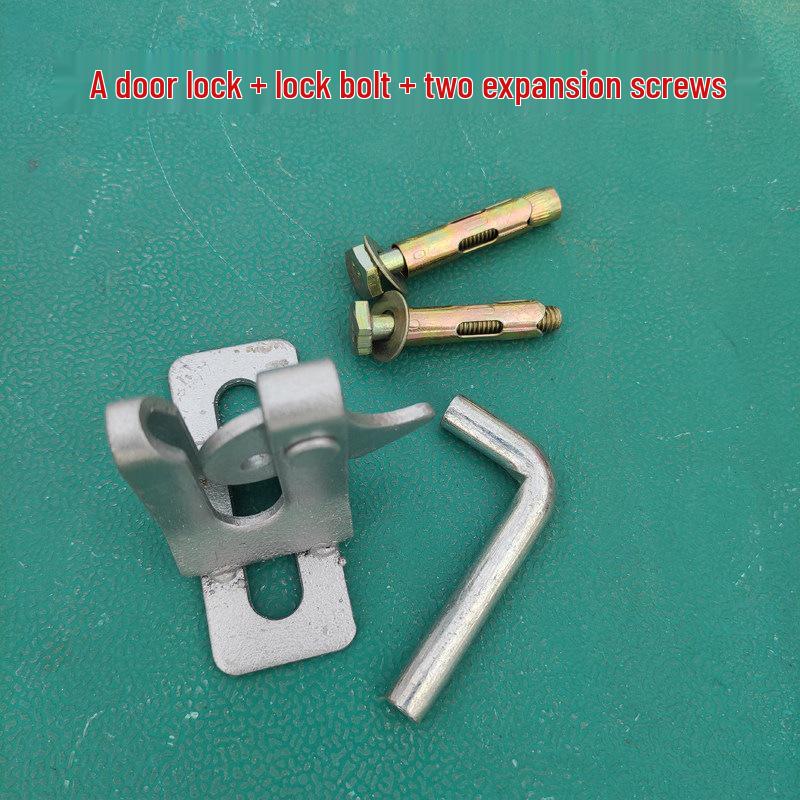 

Pigsty Door Lock Kit: Lock, Hanging Buckle, and Fence Hinge for Masonry Wall Installation