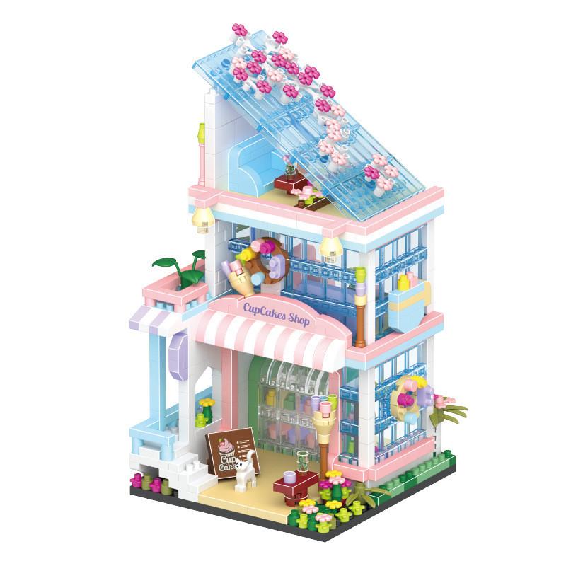 

Shop Dessert Music Bar Scene Assembly Building Block Model Desktop Ornament Dessert Shop