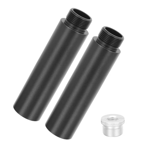 YIBOOOM Microphone Holder Extension Rod Set, 2 Pieces 5/8" Female Threaded Microphone Holder Extension Rods, 5/8" Male Thread Interface To 3/8" Female