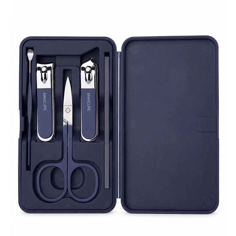 Luxury 5-Piece White Nail Clipper Set with Logo - Manicure & Pedicure Tools Available