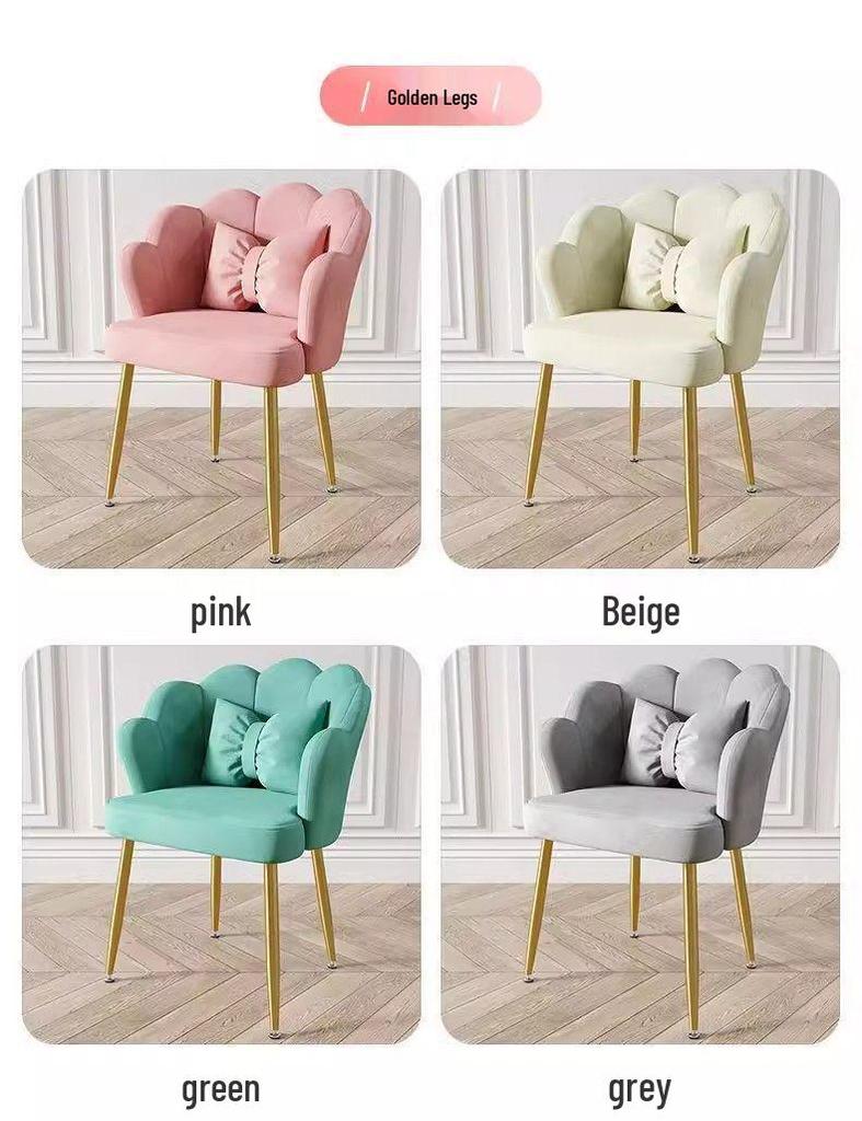 Nordic Petal Backrest Chair for Dining, Bedroom, or Vanity