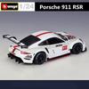 AKEZM1 Bburago 1:24 Porsche 911 RSR Alloy Racing Car Model Diecast Metal Toy Sports Car Model High Simulation Collection Childrens Gift