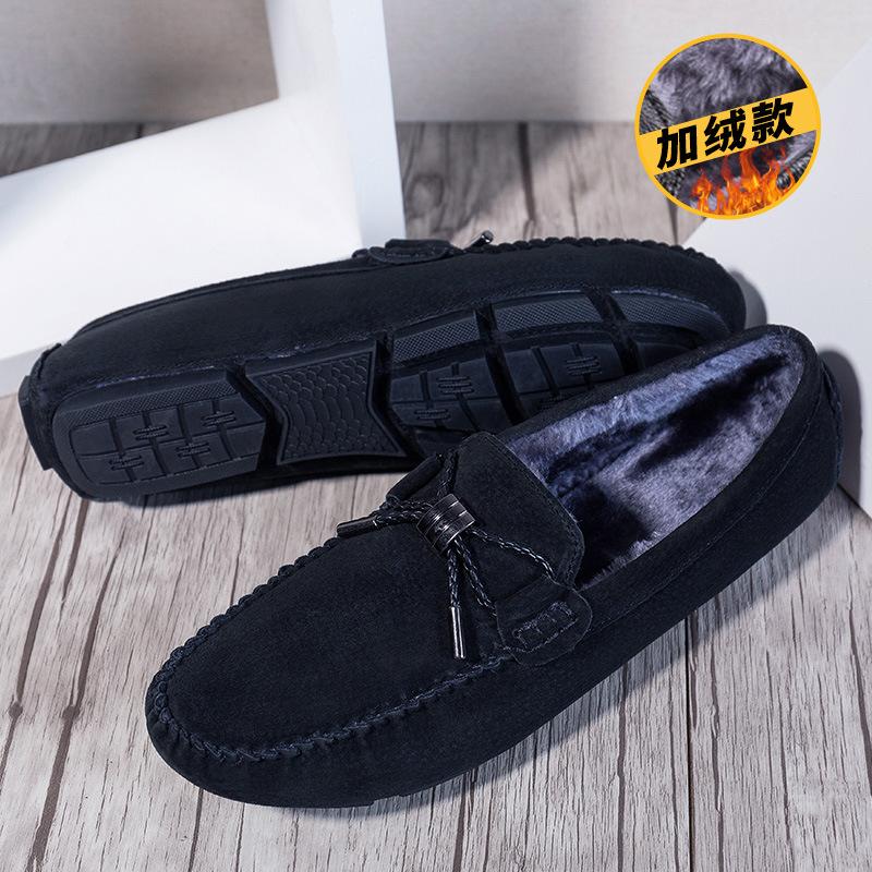 Autumn new leather Doudou shoes breathable lazy shoes personalized driving shoes