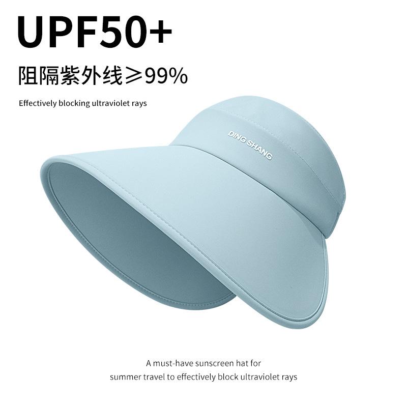 Wrap-around open-top sun hat for women, summer outdoor UV protection, large brim fisherman bucket hat, face-shielding sun hat
