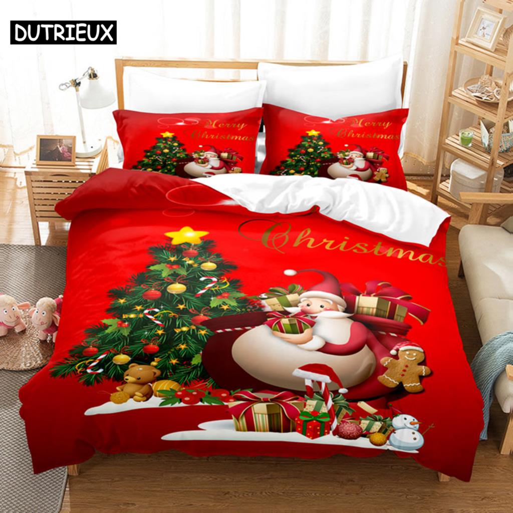 3D Christmas Quilt Cover Bedding Set Duvet Comforter Pillow Case Bed Linens Twin Queen King Double Full Single 3PCS 2PCS Bedroom