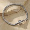 Titanium Steel Bracelet Women Round Snake Heart Pendant Beaded Chain Minimalist Luxury Fashion Jewelry Gift