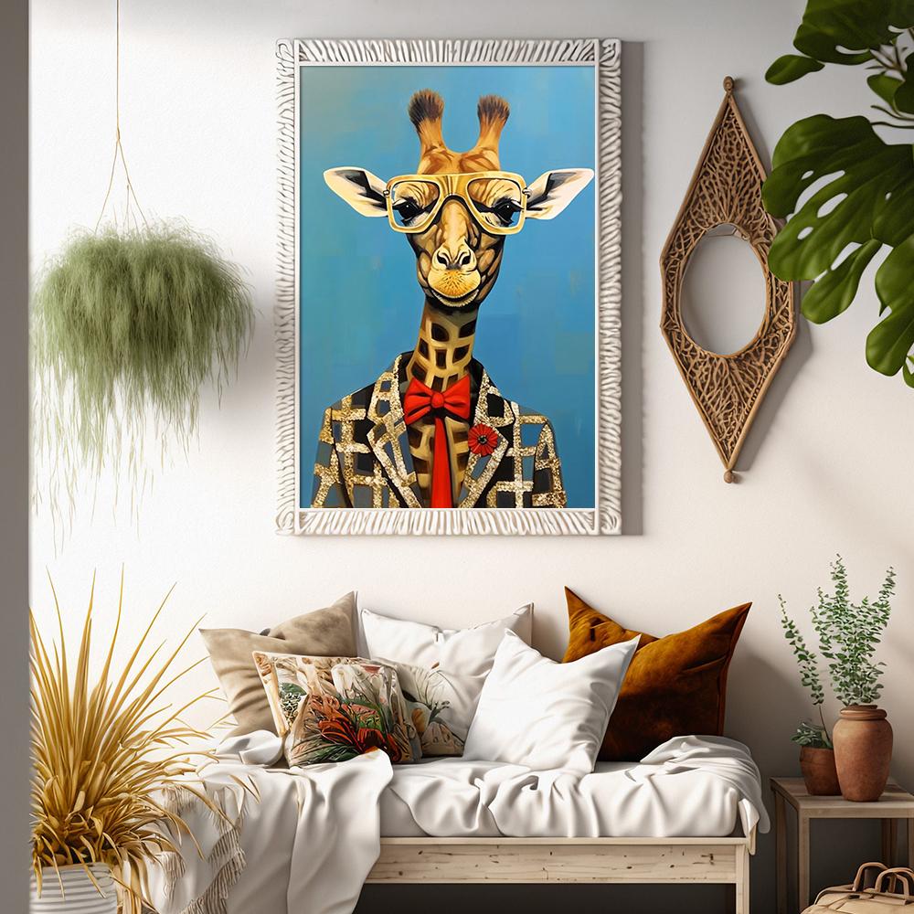 Al Dyreportrettmaleri Moderne Veggkunst Lerret Plakattrykk Abstrakt Tegneserie Fargerikt Bilde Stue Hjemmedekor Cuadros