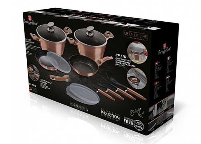 Zestaw Garnków Granitowych Berlinger Haus Bh-7058 Rose Gold 13 Elem.